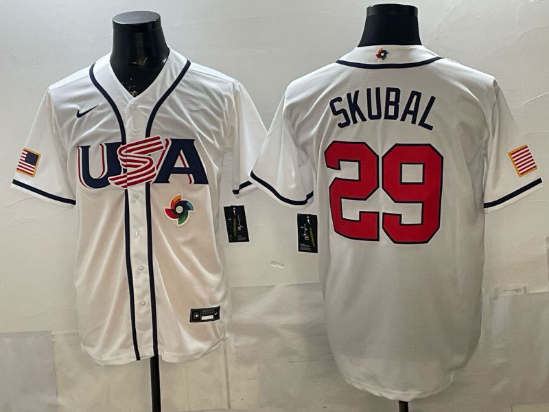 Men 2026 World Cub USA #29 Raleigh White Game Nike MLB Jersey style 0018